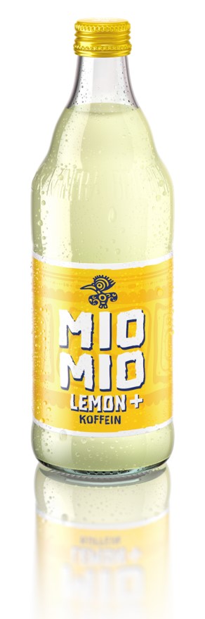 Mio Mio Lemon + Koffein in der 0,5l Glas Mehrwegflasche, Zintronenlimo, Koffein