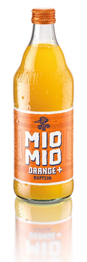 Mio Mio Orange + Koffein in der 0,5L Glas Mehrwegflasche, Orangenlimo, Koffein
